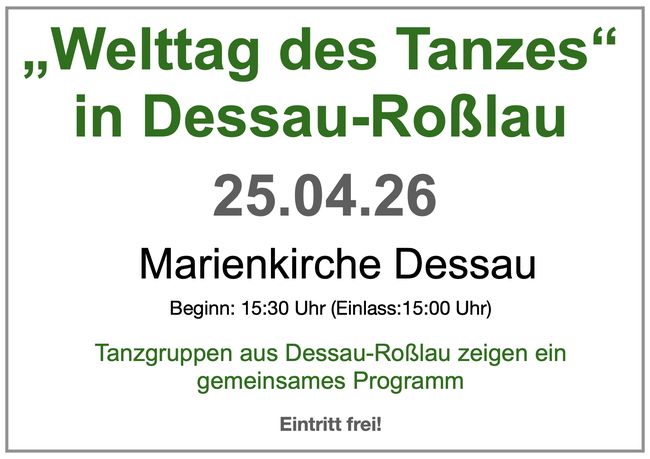 Welttag des Tanzes 2026